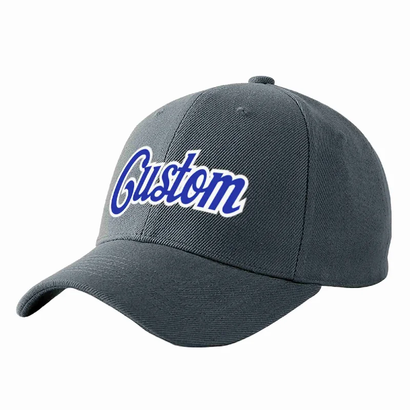 Baseball cap size guideCustom Dark Gray Royal-White Curved Eaves Sport Baseball Cap Design for Men/Women/Youth