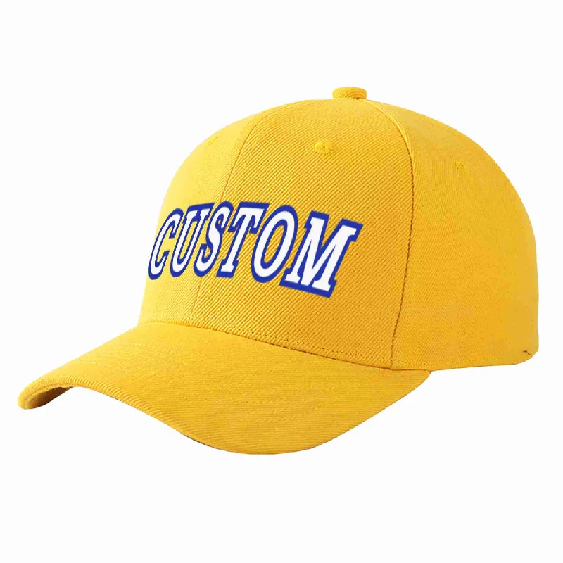 How to clean a baseball capCustom Gold White-Royal Curved Eaves Sport Baseball Cap Design for Men/Women/Youth