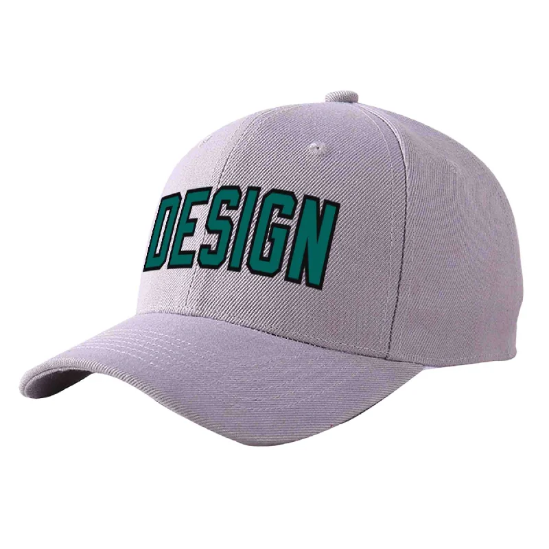 How to choose a baseball capCustom Gray Aqua-Black Curved Eaves Sport Design Baseball Cap