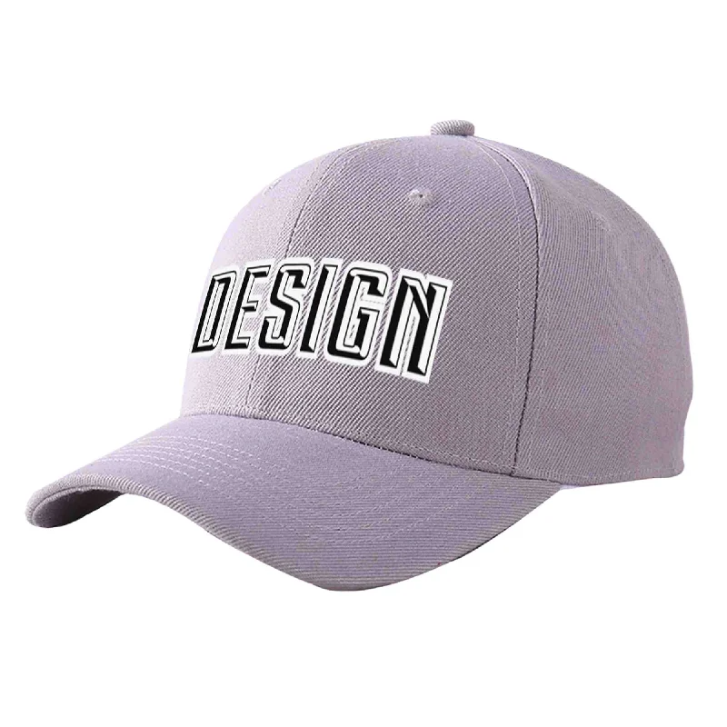 Best baseball cap brands for qualityCustom Gray Black-White Curved Eaves Sport Design Baseball Cap