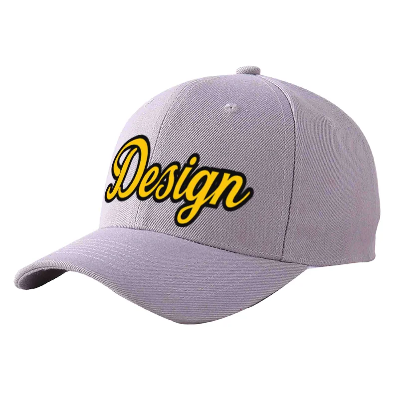 How to clean a baseball capCustom Gray Gold-Black Curved Eaves Sport Design Baseball Cap