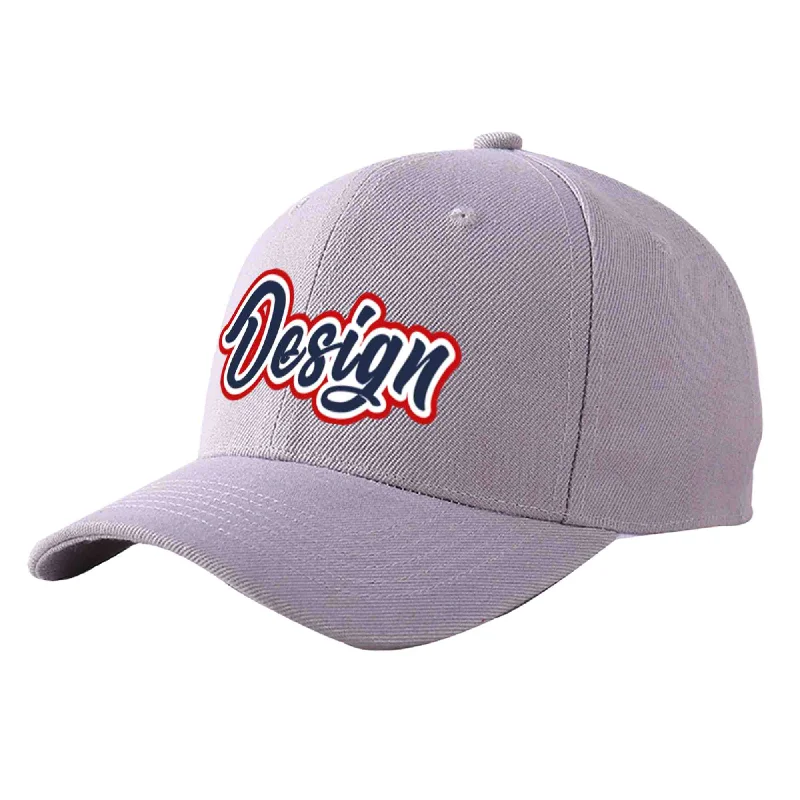 Best baseball cap brands for qualityCustom Gray Navy-White Curved Eaves Sport Design Baseball Cap