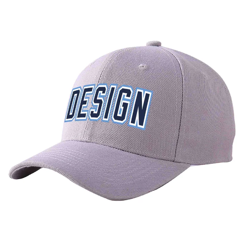 How to clean a baseball capCustom Gray Navy-White Curved Eaves Sport Design Baseball Cap