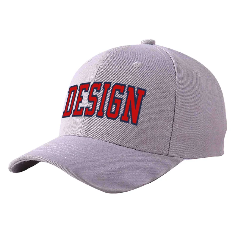 How to store a baseball capCustom Gray Red-Navy Curved Eaves Sport Design Baseball Cap