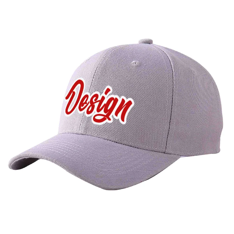 How to choose the right baseball cap styleCustom Gray Red-White Curved Eaves Sport Design Baseball Cap