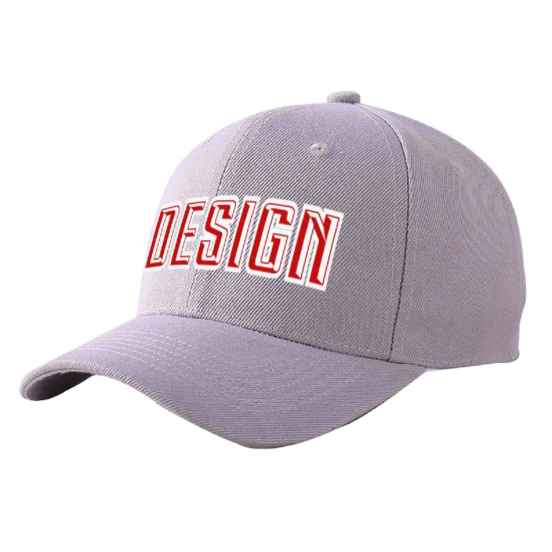 How to adjust a baseball cap fitCustom Gray Red-White Curved Eaves Sport Design Baseball Cap