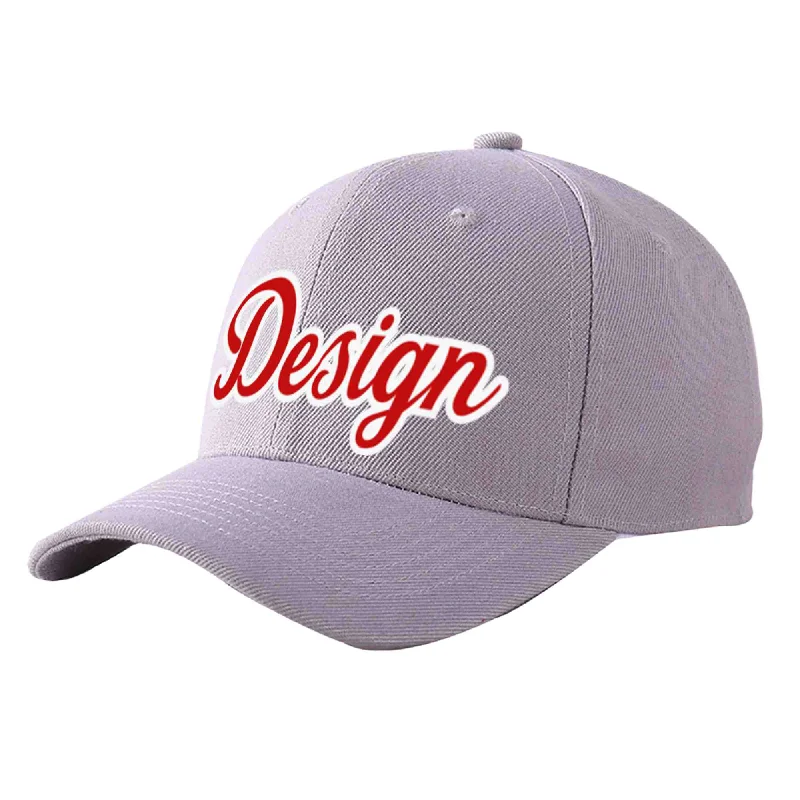 How to choose a baseball capCustom Gray Red-White Curved Eaves Sport Design Baseball Cap