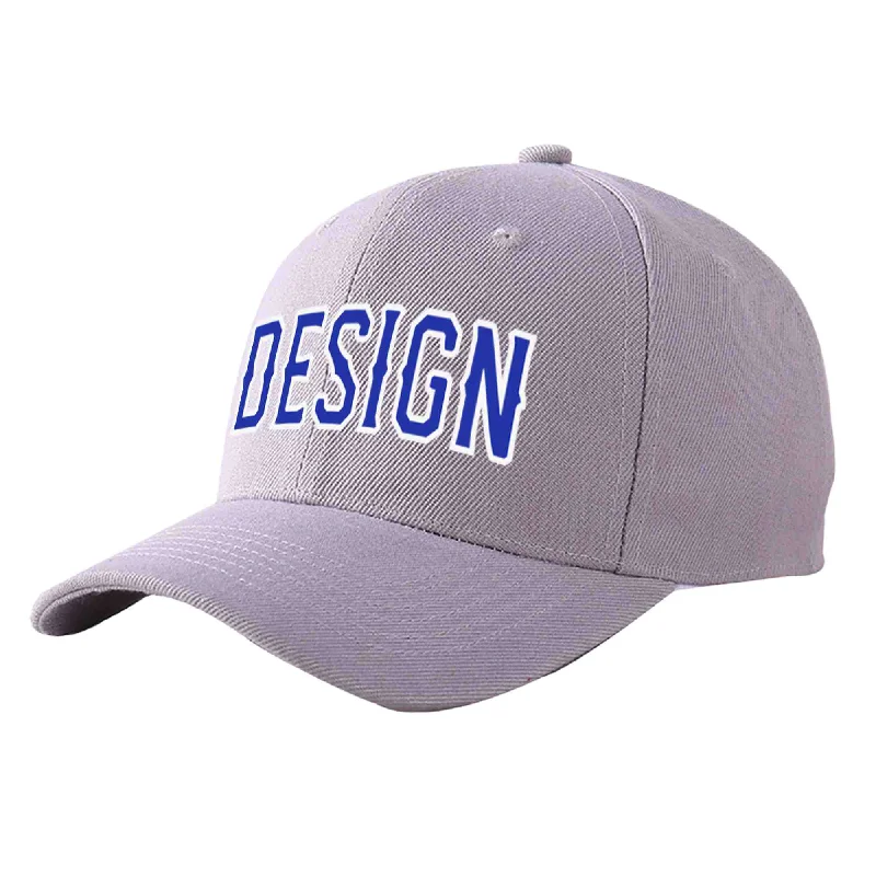 Best baseball cap brands for qualityCustom Gray Royal-White Curved Eaves Sport Design Baseball Cap