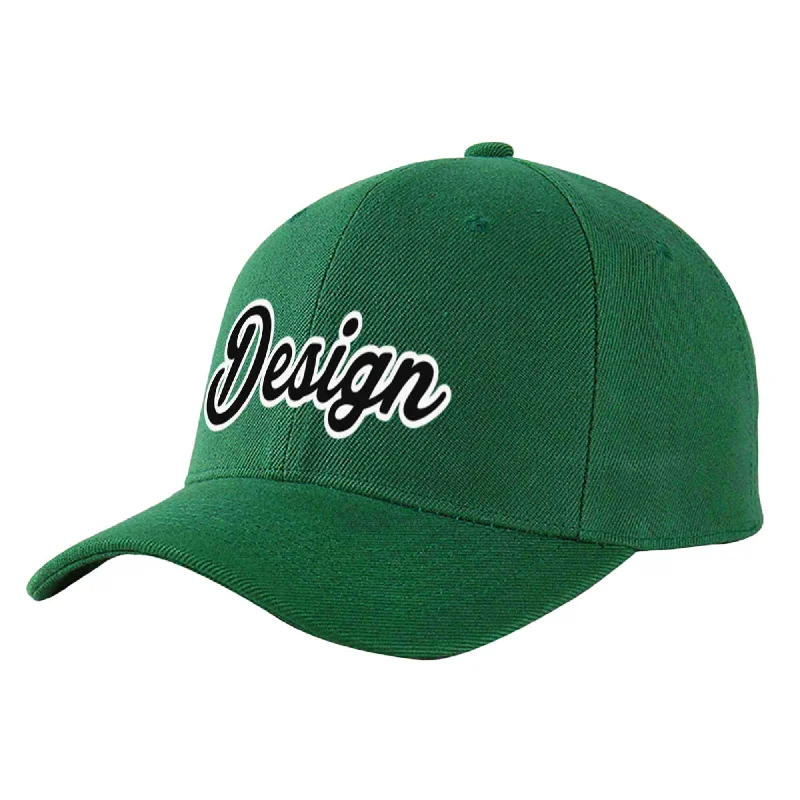 Best baseball cap brandsCustom Green Black-White Curved Eaves Sport Design Baseball Cap