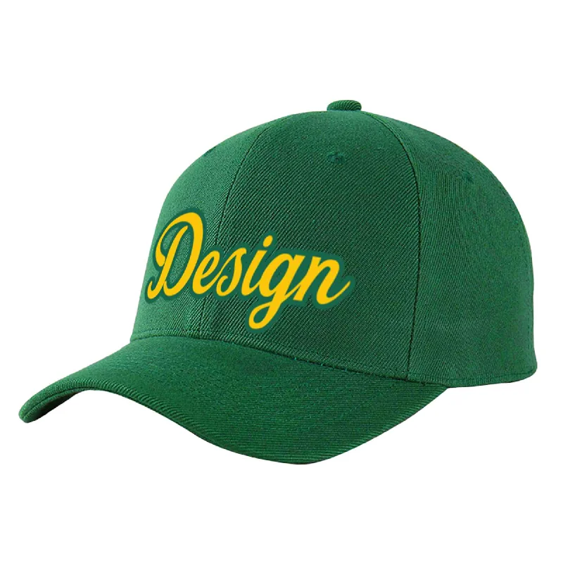 Best baseball cap brandsCustom Green Gold-Kelly Green Curved Eaves Sport Design Baseball Cap