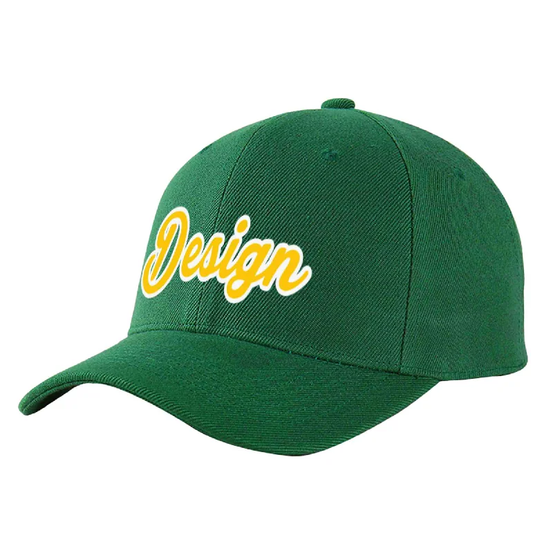 How to clean a baseball capCustom Green Gold-White Curved Eaves Sport Design Baseball Cap