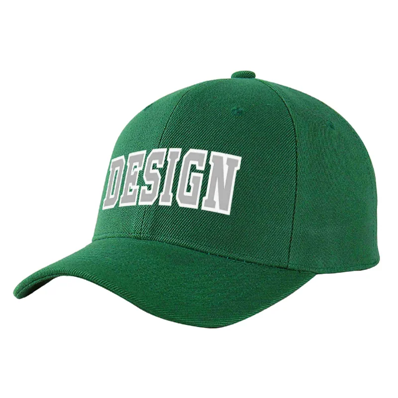 Best materials for baseball capsCustom Green Gray-White Curved Eaves Sport Design Baseball Cap