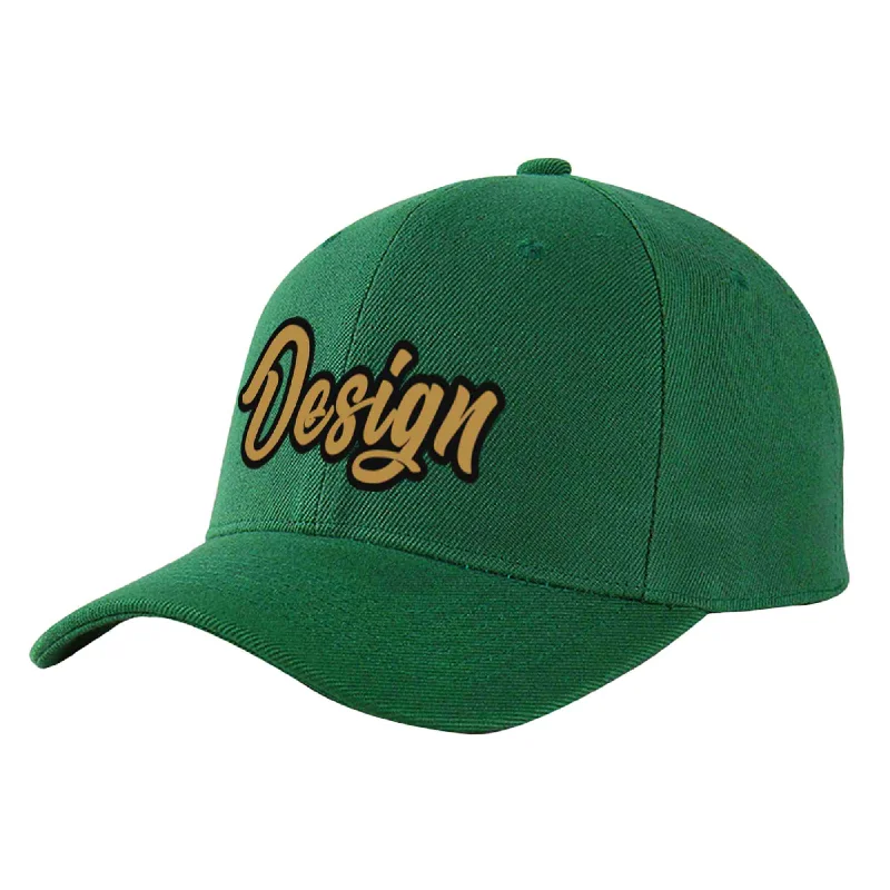 How to adjust a baseball cap fitCustom Green Old Gold-Black Curved Eaves Sport Design Baseball Cap