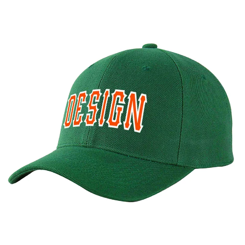 Baseball cap accessoriesCustom Green Orange-White Curved Eaves Sport Design Baseball Cap