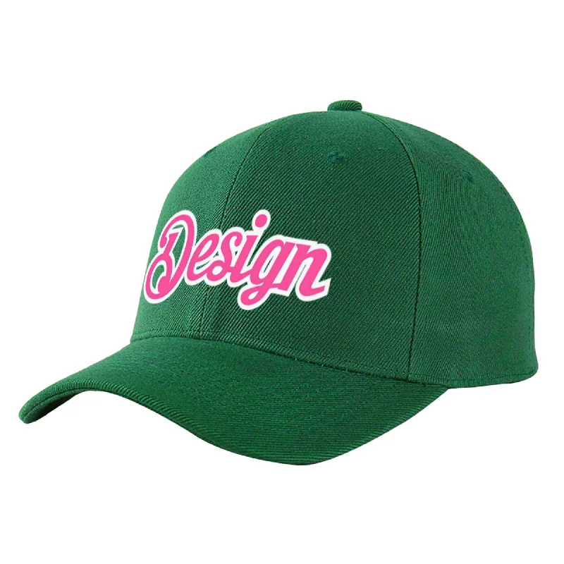 Best materials for baseball capsCustom Green Pink-White Curved Eaves Sport Design Baseball Cap