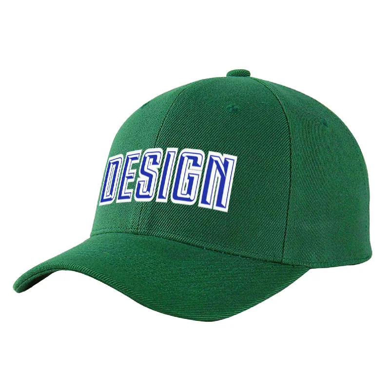 Baseball cap size guideCustom Green Royal-White Curved Eaves Sport Design Baseball Cap