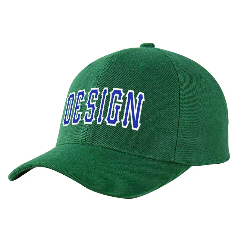 Limited edition baseball capsCustom Green Royal-White Curved Eaves Sport Design Baseball Cap