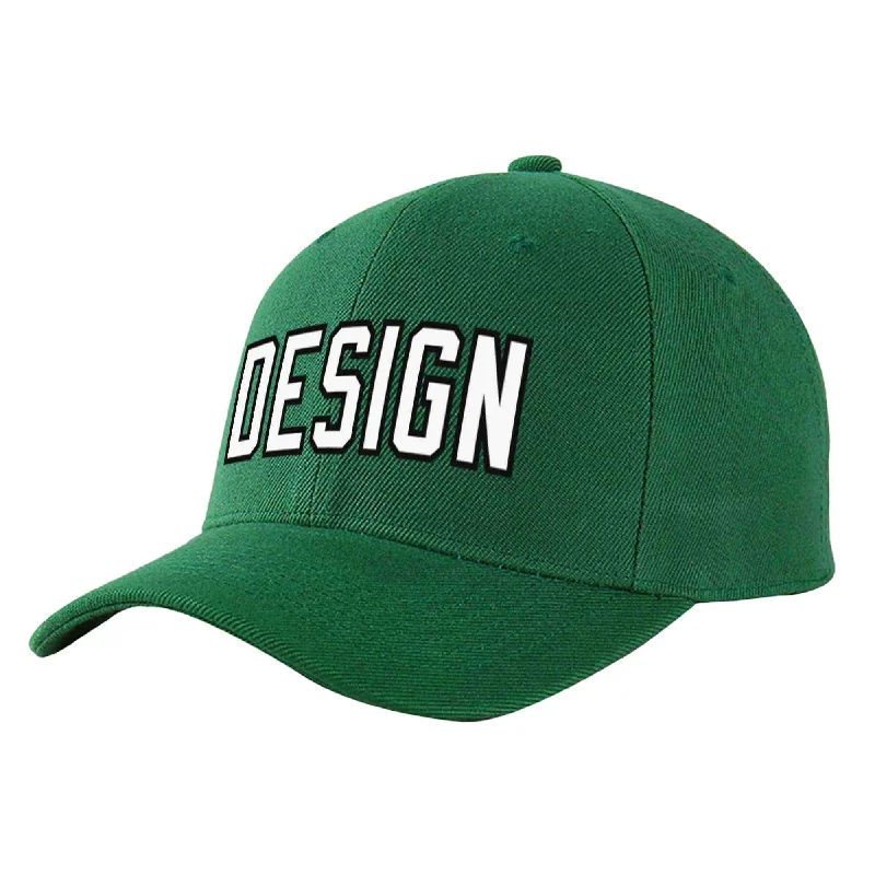 Limited edition baseball capsCustom Green White-Black Curved Eaves Sport Design Baseball Cap