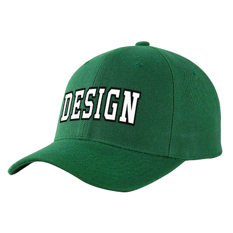 Functional baseball caps for specific needsCustom Green White-Black Curved Eaves Sport Design Baseball Cap