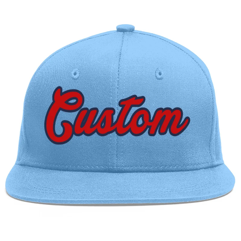 How to store a baseball capCustom Light Blue Red-Navy Flat Eaves Sport Baseball Cap