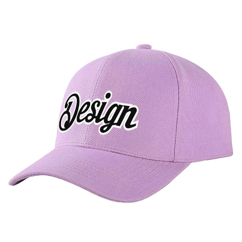 Baseball cap size guideCustom Light Purple Black-White Curved Eaves Sport Design Baseball Cap