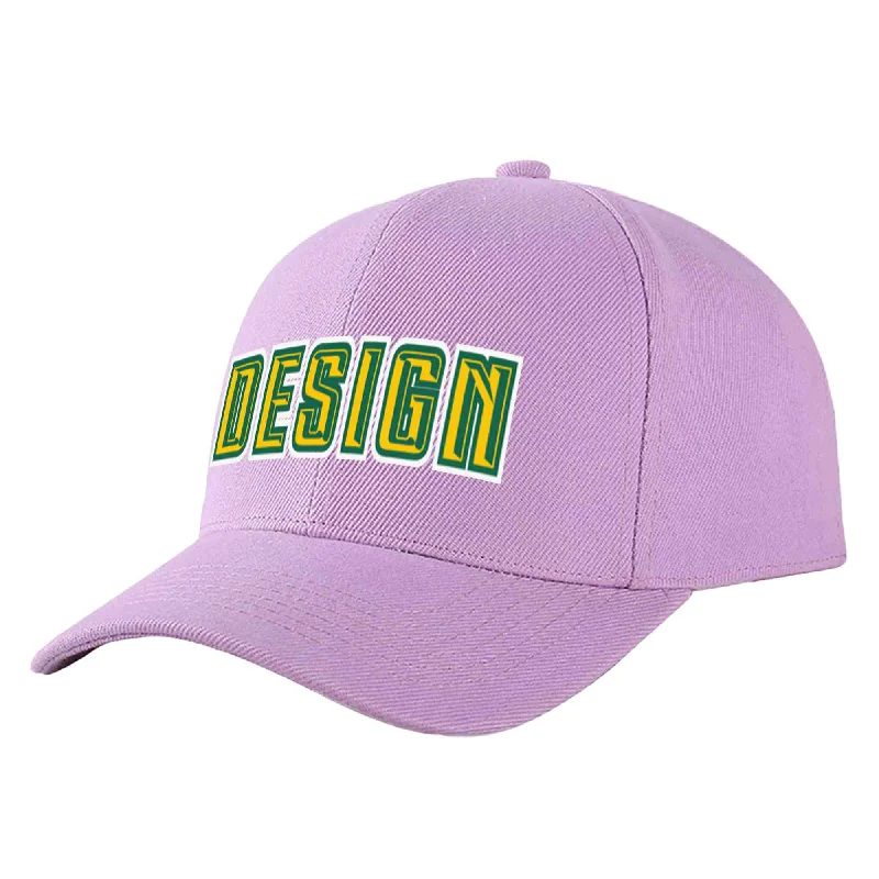 How to choose the right baseball cap styleCustom Light Purple Gold-Kelly Green Curved Eaves Sport Design Baseball Cap