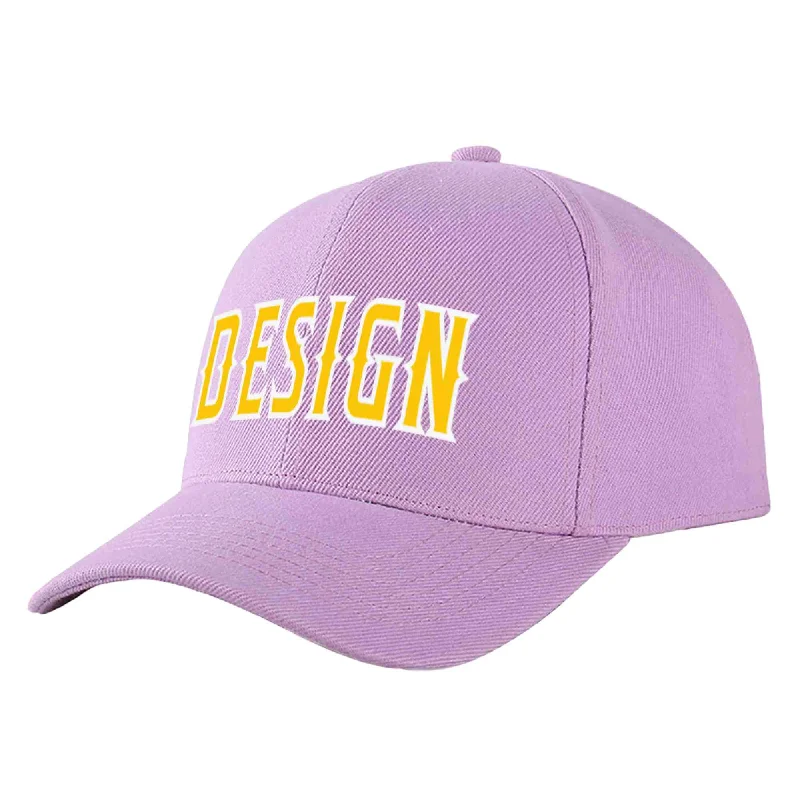 How to choose a baseball capCustom Light Purple Gold-White Curved Eaves Sport Design Baseball Cap