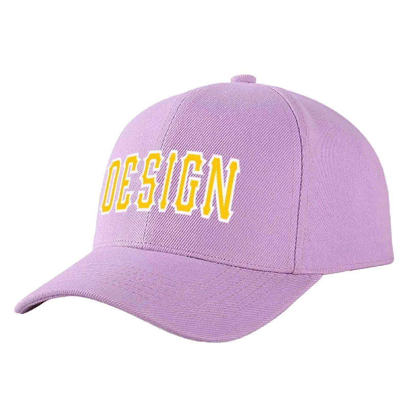 How to store a baseball capCustom Light Purple Gold-White Curved Eaves Sport Design Baseball Cap