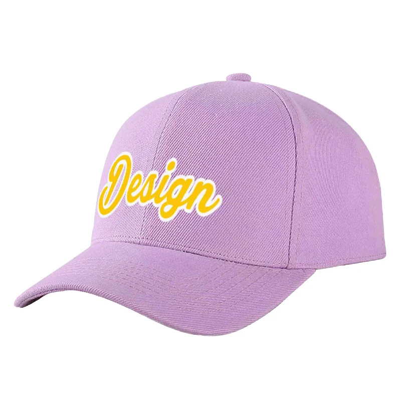 How to choose the right baseball cap styleCustom Light Purple Gold-White Curved Eaves Sport Design Baseball Cap