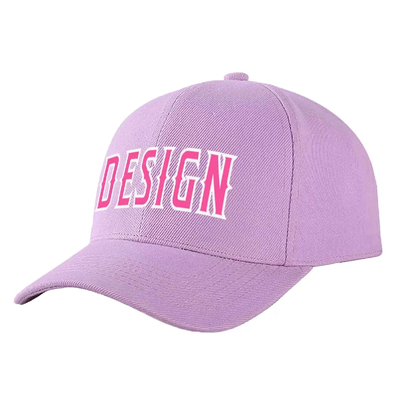 Second-hand baseball capsCustom Light Purple Pink-White Curved Eaves Sport Design Baseball Cap