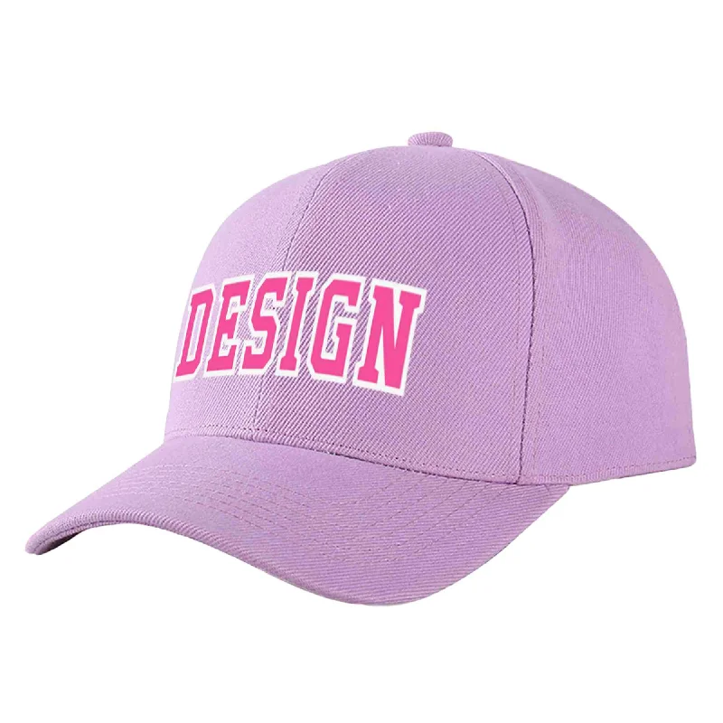 Limited edition baseball capsCustom Light Purple Pink-White Curved Eaves Sport Design Baseball Cap