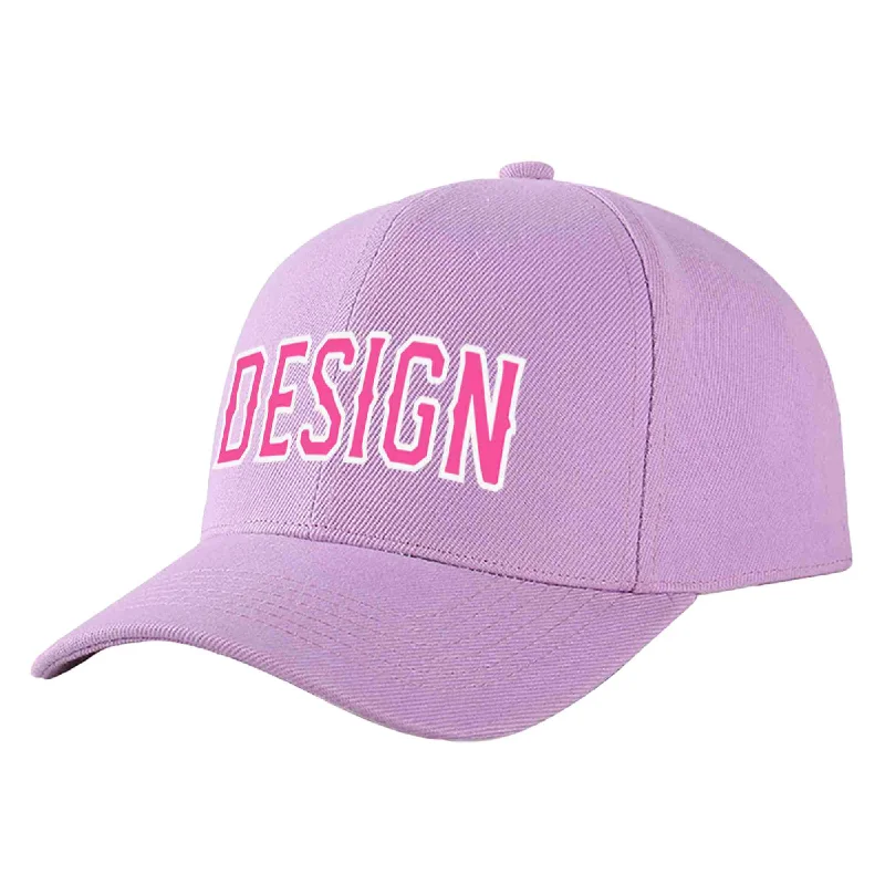 Baseball caps for different age groupsCustom Light Purple Pink-White Curved Eaves Sport Design Baseball Cap