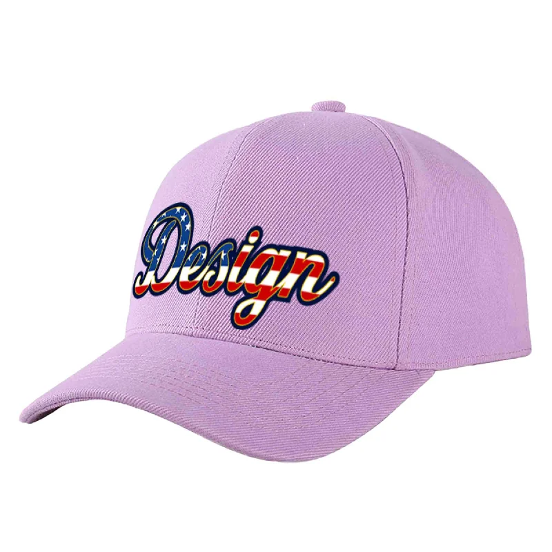 How to clean a baseball capCustom Light Purple Vintage USA Flag-Gold Curved Eaves Sport Design Baseball Cap