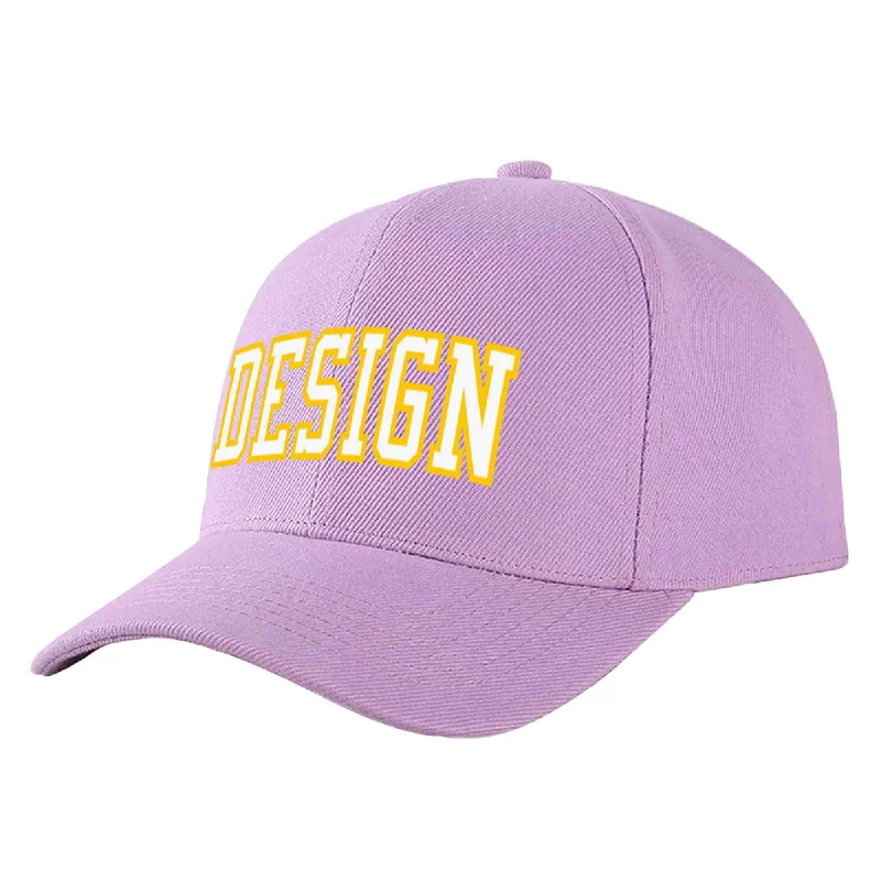 How to prevent a baseball cap from losing shapeCustom Light Purple White-Gold Curved Eaves Sport Design Baseball Cap