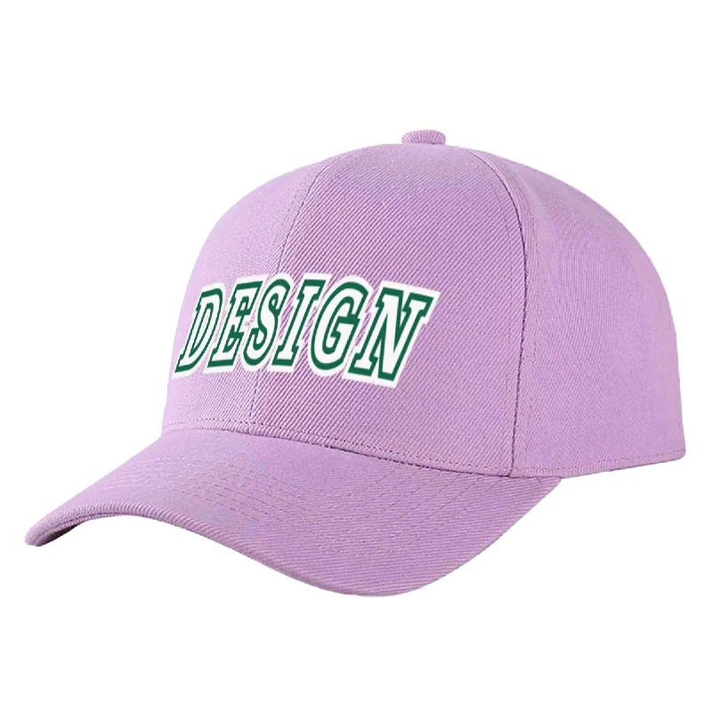 How to adjust a baseball cap fitCustom Light Purple White-Kelly Green Curved Eaves Sport Design Baseball Cap