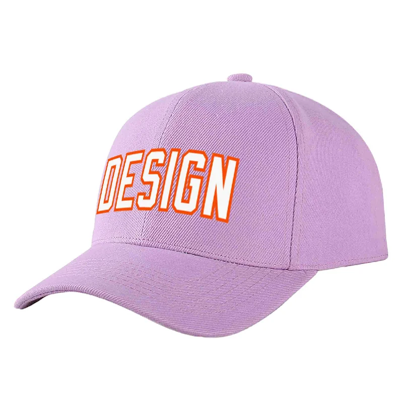 How to clean a baseball capCustom Light Purple White-Orange Curved Eaves Sport Design Baseball Cap