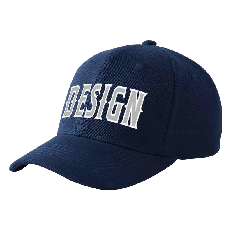 Baseball cap accessoriesCustom Navy Gray-White Curved Eaves Sport Design Baseball Cap