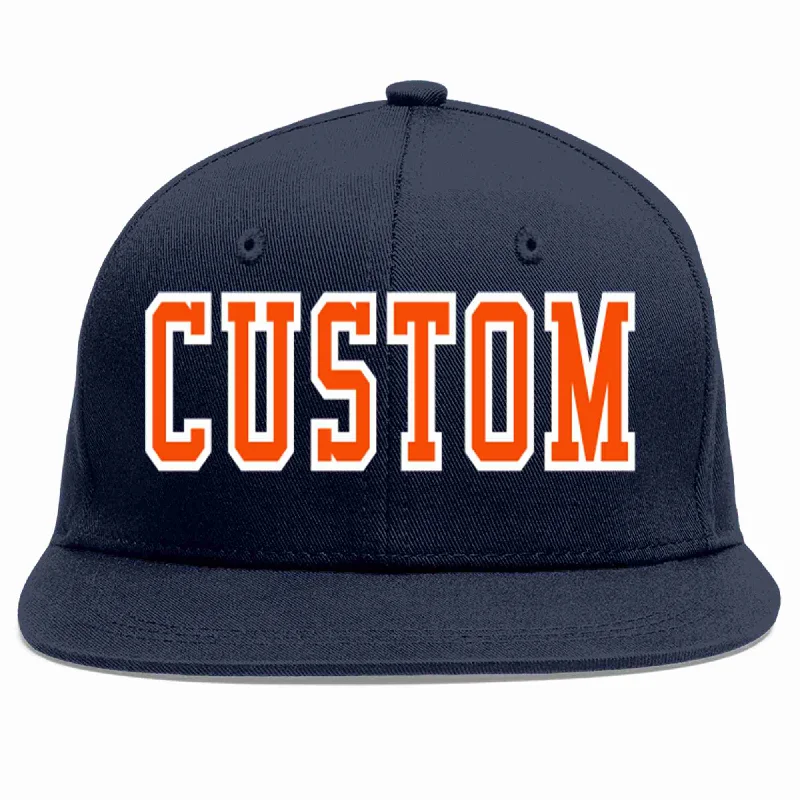 Baseball caps for different seasonsCustom Navy Orange-White Casual Sport Baseball Cap