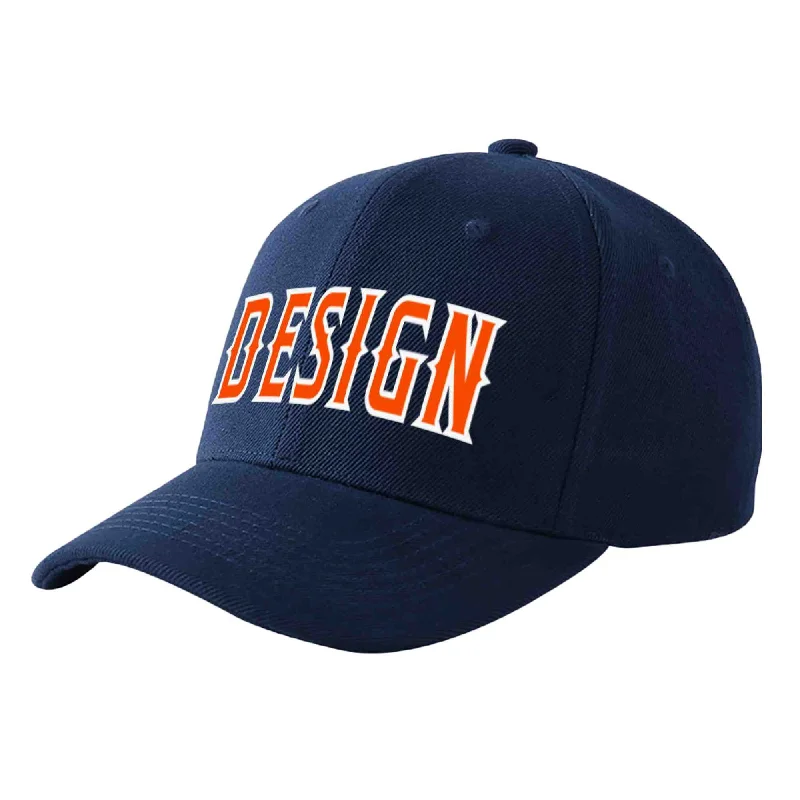 Baseball cap size guideCustom Navy Orange-White Curved Eaves Sport Design Baseball Cap