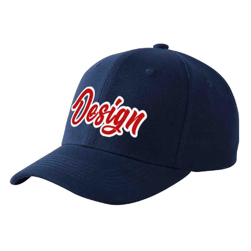 Newest baseball cap releasesCustom Navy Red-White Curved Eaves Sport Design Baseball Cap