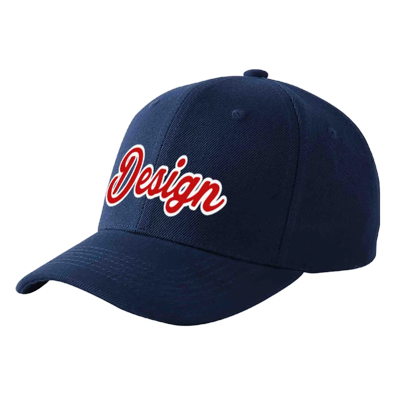 Classic baseball cap stylesCustom Navy Red-White Curved Eaves Sport Design Baseball Cap