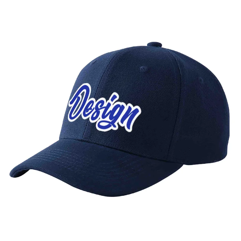 Classic baseball cap stylesCustom Navy Royal-White Curved Eaves Sport Design Baseball Cap