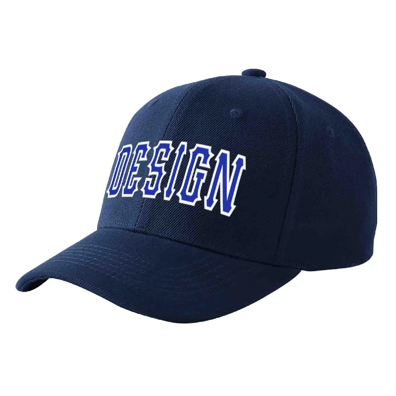 How to adjust a baseball cap fitCustom Navy Royal-White Curved Eaves Sport Design Baseball Cap