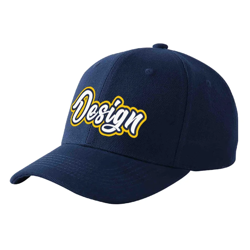 Baseball cap maintenance toolsCustom Navy White-Navy Curved Eaves Sport Design Baseball Cap