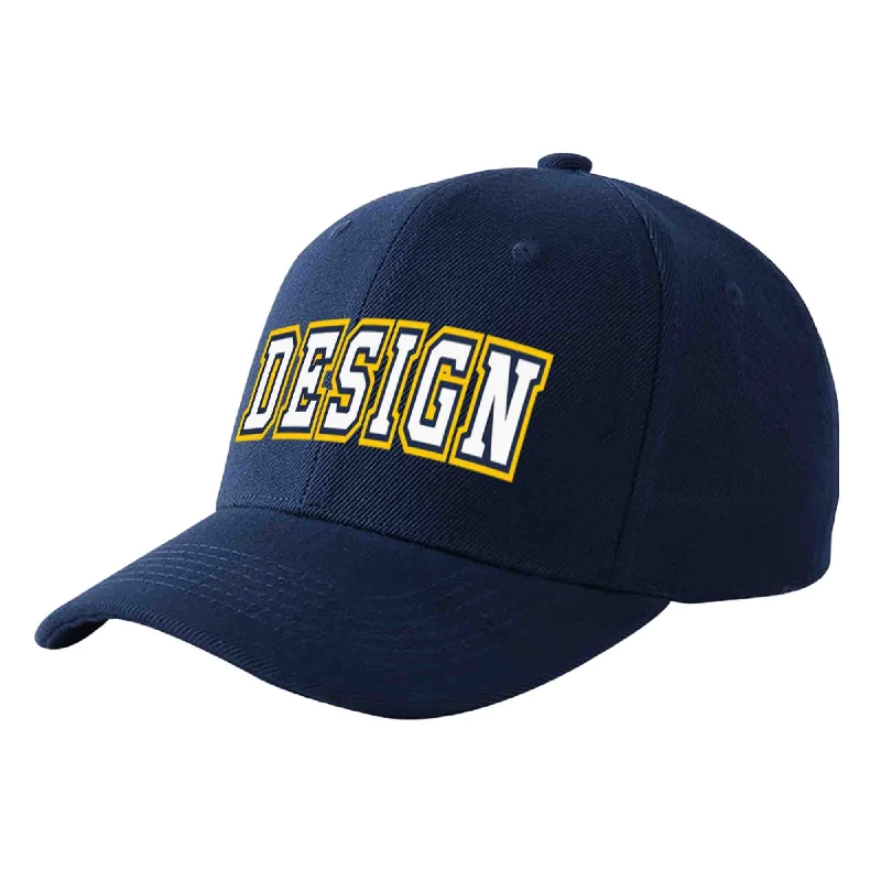 Baseball cap size guideCustom Navy White-Navy Curved Eaves Sport Design Baseball Cap