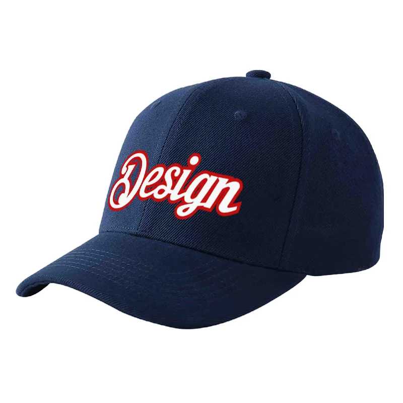 Best baseball cap brandsCustom Navy White-Red Curved Eaves Sport Design Baseball Cap