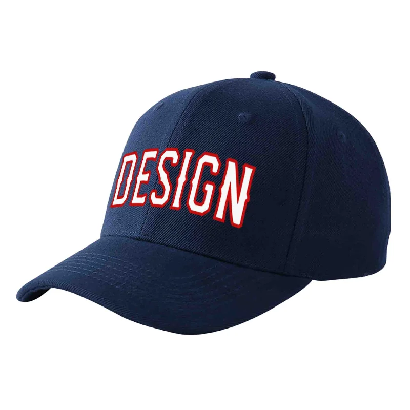 Vintage-style baseball capsCustom Navy White-Red Curved Eaves Sport Design Baseball Cap