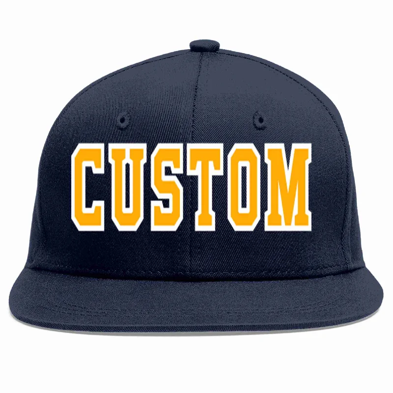 Baseball caps for different age groupsCustom Navy Yellow-White Casual Sport Baseball Cap