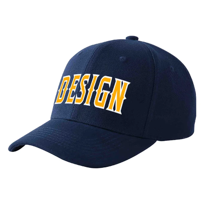 How to choose a baseball capCustom Navy Yellow-White Curved Eaves Sport Design Baseball Cap