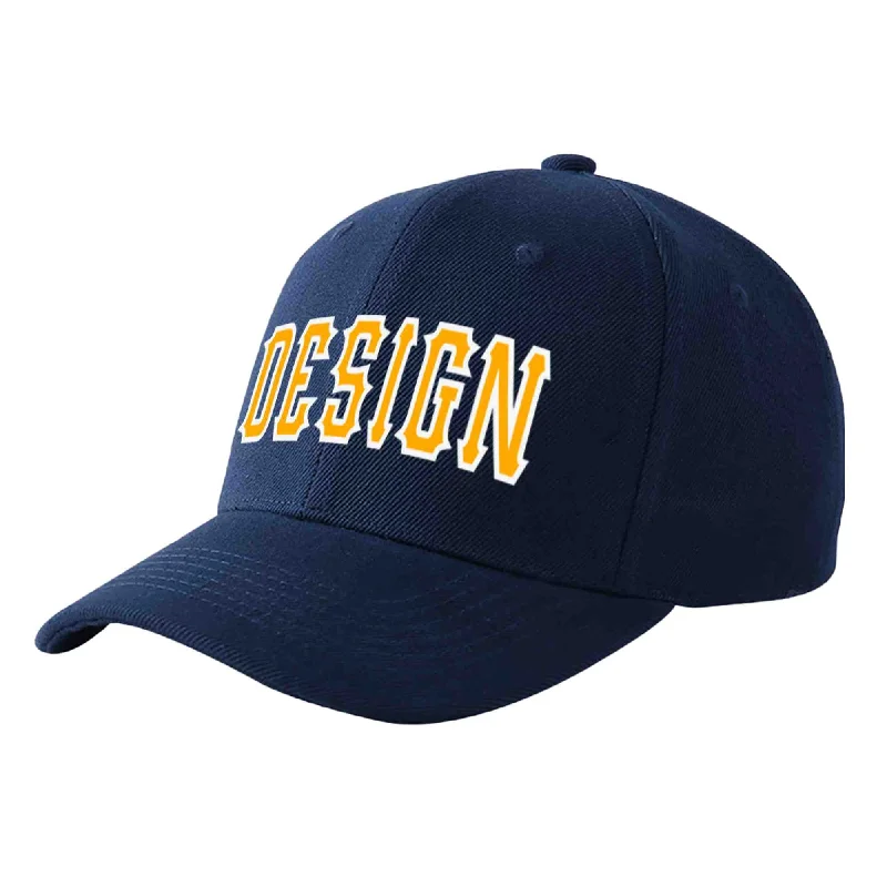 How to store a baseball capCustom Navy Yellow-White Curved Eaves Sport Design Baseball Cap